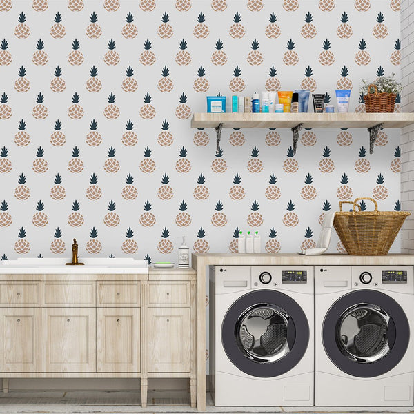 Minimalistic Pineapple Wallpaper CC224 - CostaCover - Peel and stick Removable Wallpaper - adhesive wallpaper - Backsplash panels - bathroom wallpaper