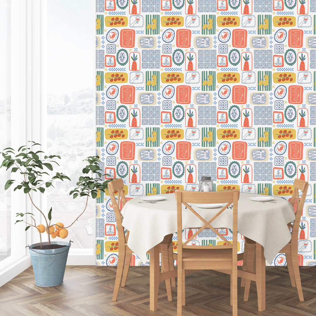 Mediterranean Kitchen Tile Wallpaper CC359