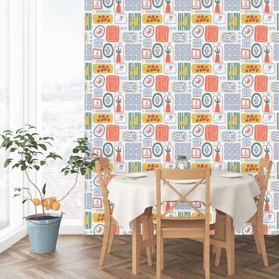 Mediterranean Kitchen Tile Wallpaper CC359
