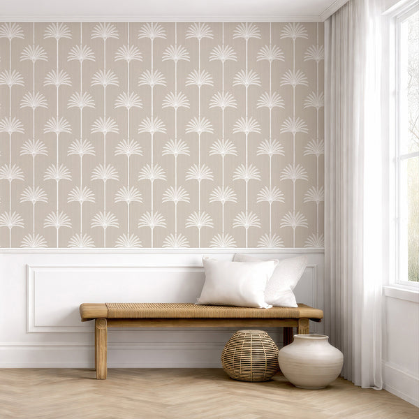Beige Palm Tree Wallpaper L005