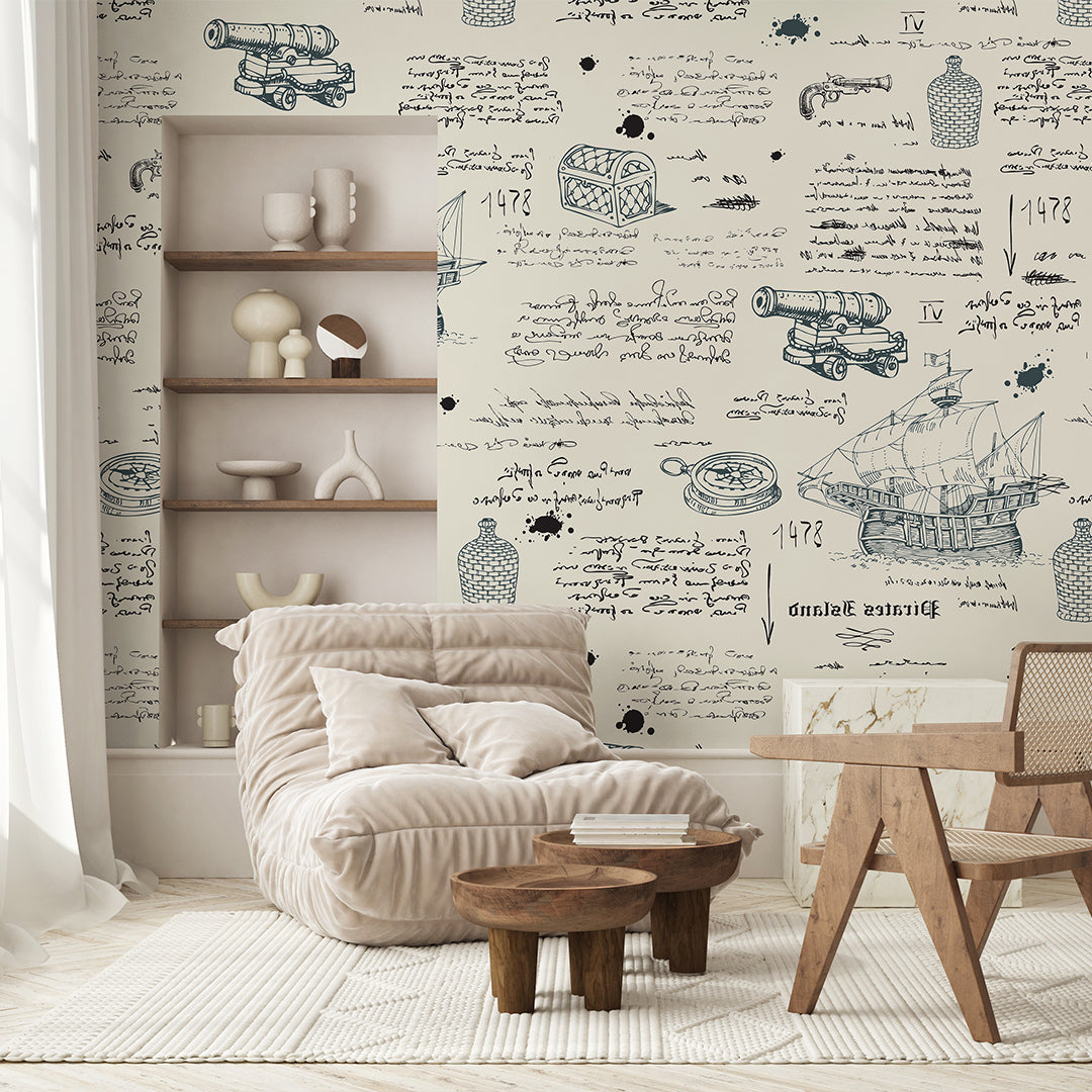 Maritime Sketch Wall Mural AM166