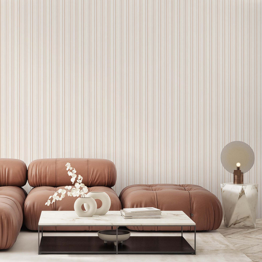 Pastel Peach Stripes Wallpaper S004