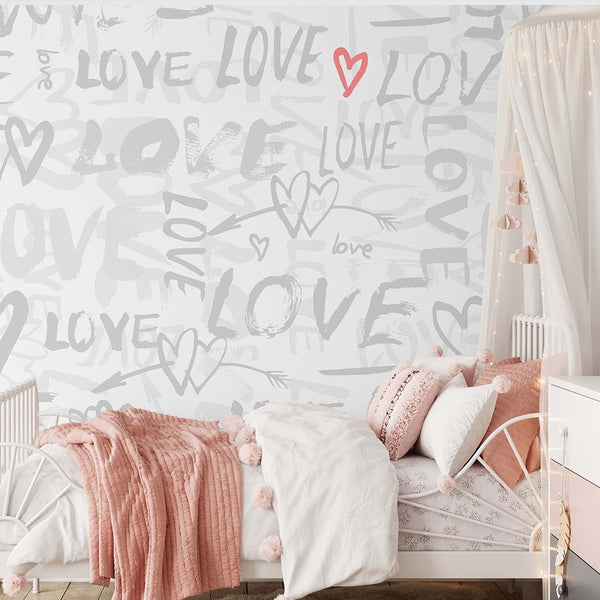 Graffiti Love Wall Mural WM098 - CostaCover - Peel and stick Removable Wallpaper - Abstract Labyrinth Lines - abstract lines - abstract wall art