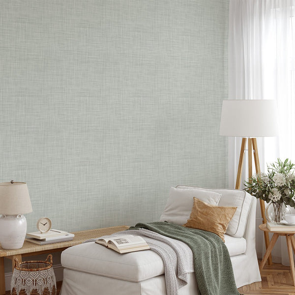 Green Linen Texture Wallpaper CC342 - CostaCover - Peel and stick Removable Wallpaper - Abstract - Abstract Labyrinth Lines - abstract lines