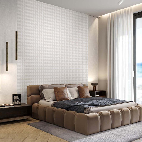 Pastel Beige Rhombus Wallpaper S028 - CostaCover - Peel and stick Removable Wallpaper - abstract wallpaper - accent wallpaper - adhesive wallpaper