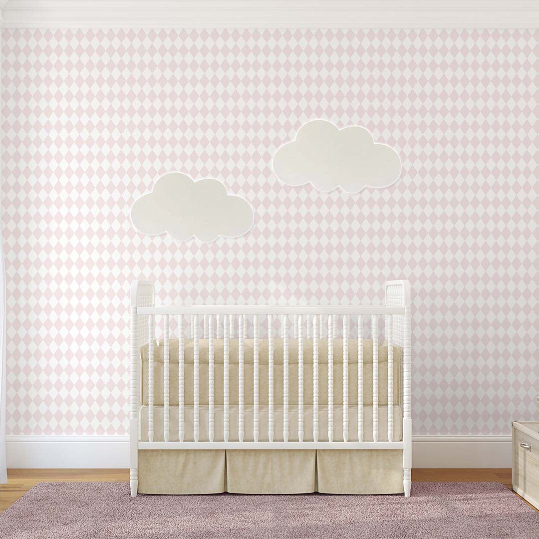 Pastel Pink Rhombus Wallpaper S025