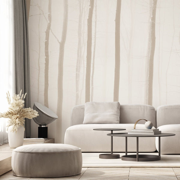 Beige Oriental Forest Wall Mural AM090 - CostaCover - Peel and stick Removable Wallpaper - about walls - abstract forest - abstract wallpaper