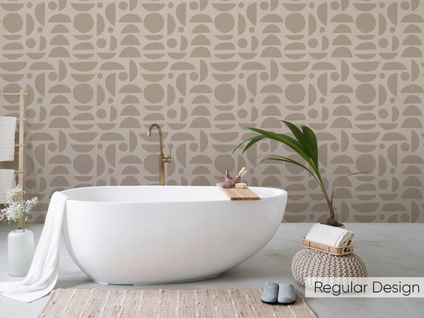 Brown & Beige Stones Wallpaper W031 - CostaCover - Peel and stick Removable Wallpaper - Abstract - abstract lines - abstract wall art
