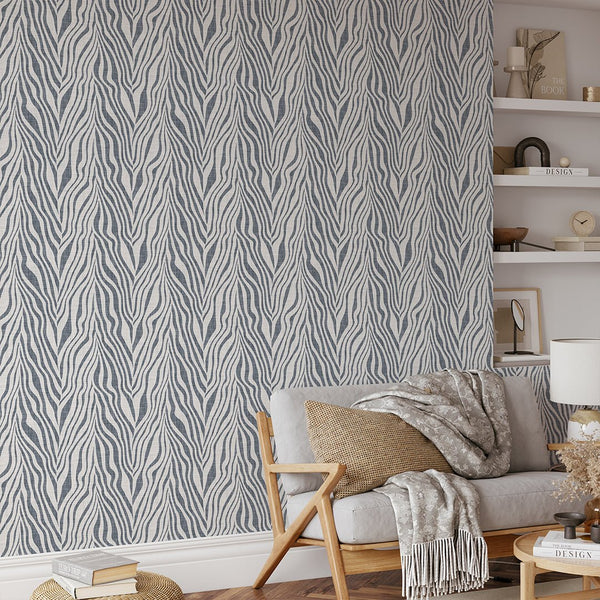 Abstract Blue Zebra Grasscloth Wallpaper CG019 - CostaCover - Traditional Wallpaper - Abstract - abstract floral - Abstract Labyrinth Lines