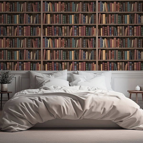 Library Bookshelves Wallpaper CC319 - CostaCover - Peel and stick Removable Wallpaper - abstract wall art - abstract wallpaper - accent wallpaper