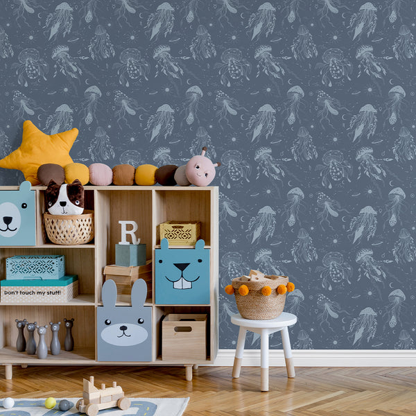 Blue Celestial Jellyfish Wallpaper A118