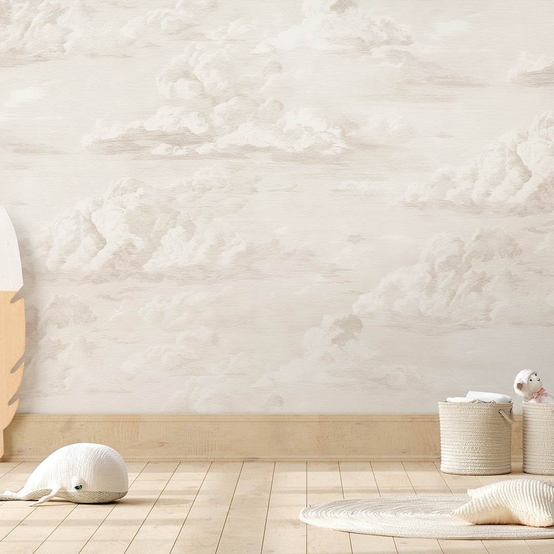 Beige Vintage Cloud Sky Wall Mural AM174