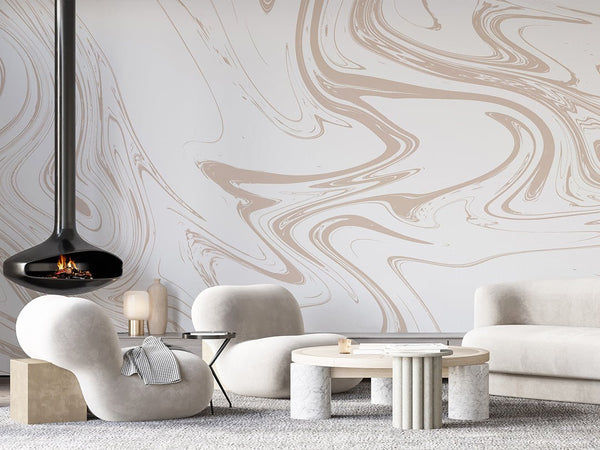 White Beige Marble Wall Mural AM056 - CostaCover - Peel and stick Removable Wallpaper - about walls - Abstract - abstract lines
