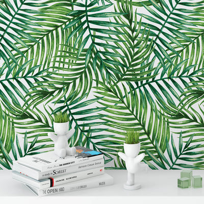 Tropical Green Palm Leaves Wallpaper CC162
