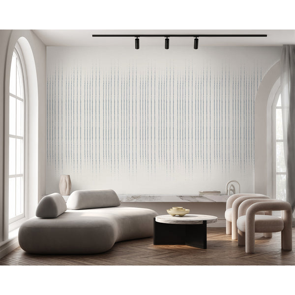 Dusty Blue Vertical Stripes Wall Mural AM201
