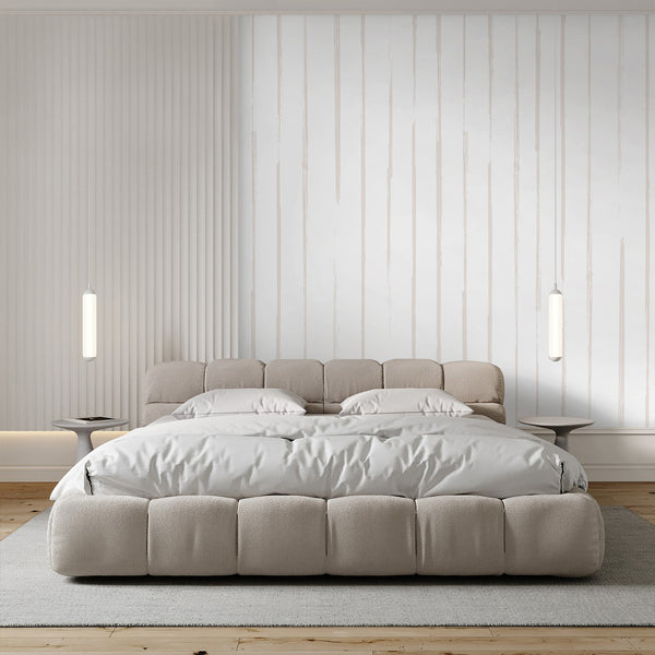 Neutral Beige Vertical Stripe Wall Mural AM197