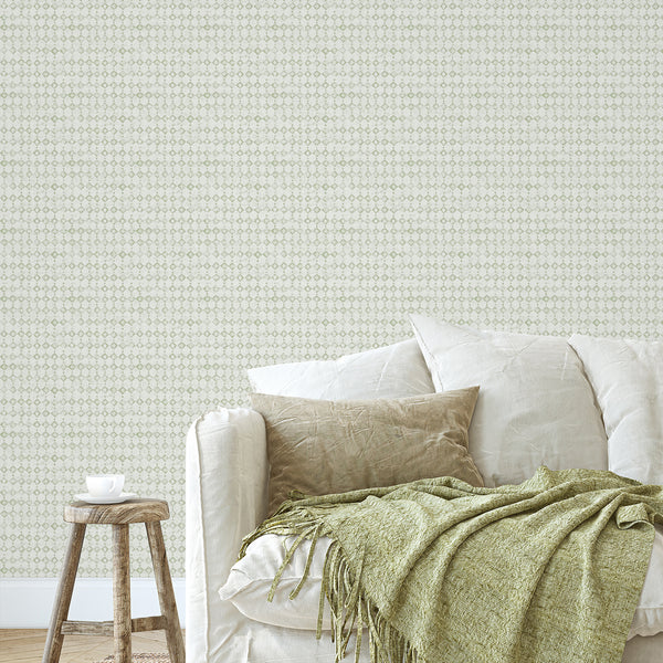 Featuring a soft, airy grid in pale sage green, this wallpaper creates a delicate geometric pattern suitable for home offices and bathrooms. Its traditional unpasted design is ideal for renters seeking an easy-to-apply solution for subtle home decor.