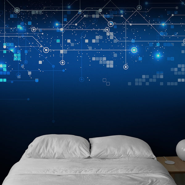 Digital Data Pattern Wall Mural WM099 - CostaCover - Peel and stick Removable Wallpaper - Abstract - abstract mural - abstract wall art