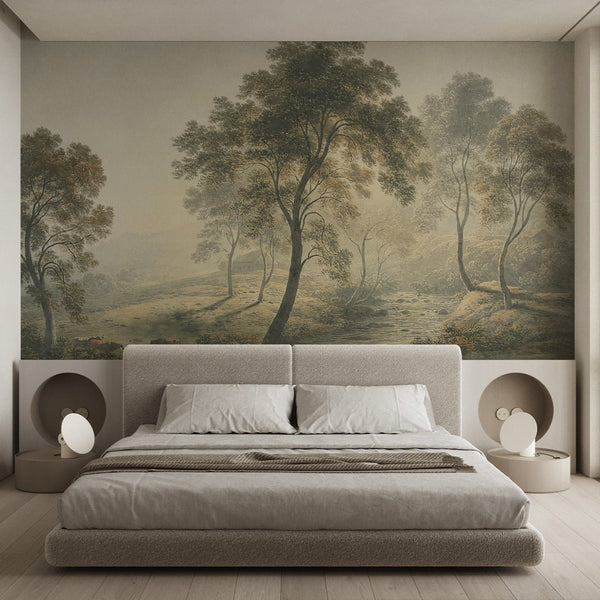 Rural Retro Landscape Wall Mural AM080 - CostaCover - Peel and stick Removable Wallpaper - about walls - abstract paint - abstract wall art