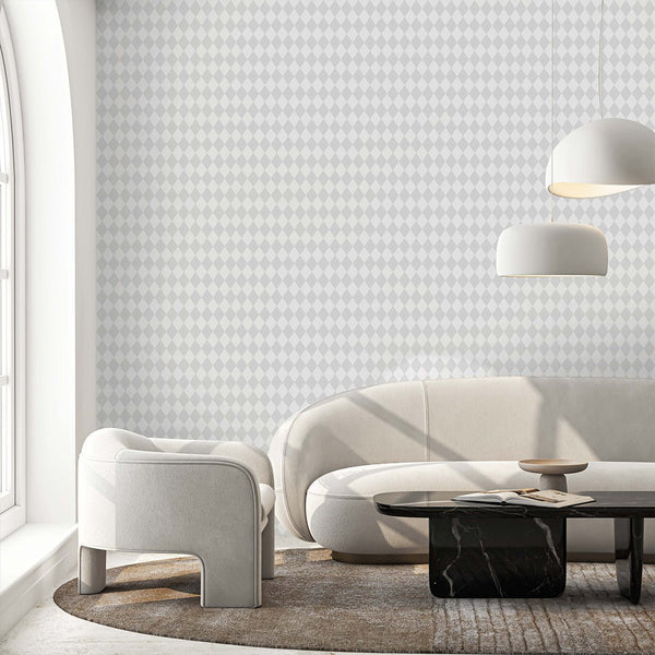 Pastel Gray Rhombus Wallpaper S029 - CostaCover - Peel and stick Removable Wallpaper - abstract wallpaper - accent wallpaper - adhesive wallpaper