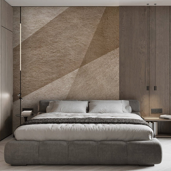 Brown Beige Shapes Wall Mural AM051 - CostaCover - Peel and stick Removable Wallpaper - about walls - Abstract - abstract lines
