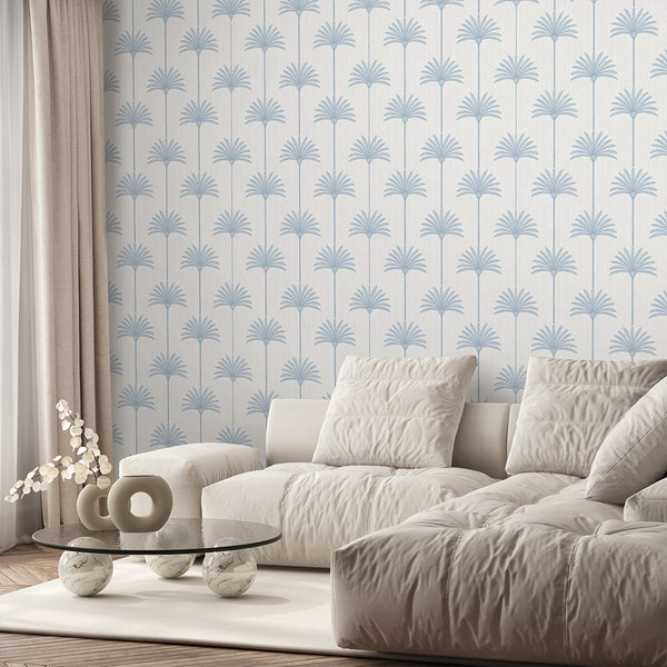 Soft Blue Palm Tree Wallpaper A134