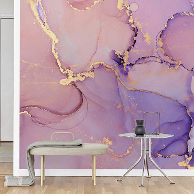 Lilac Purple Watercolor Ink Wall Mural CCM128