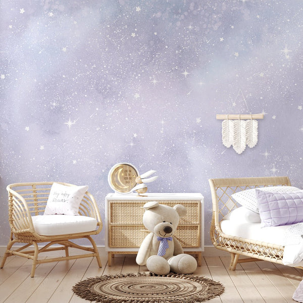 Light Purple Galaxy Wall Mural SM094 - CostaCover-Peel and stick Removable Wallpaper-Abstract-abstract wall art-abstract wallpaper