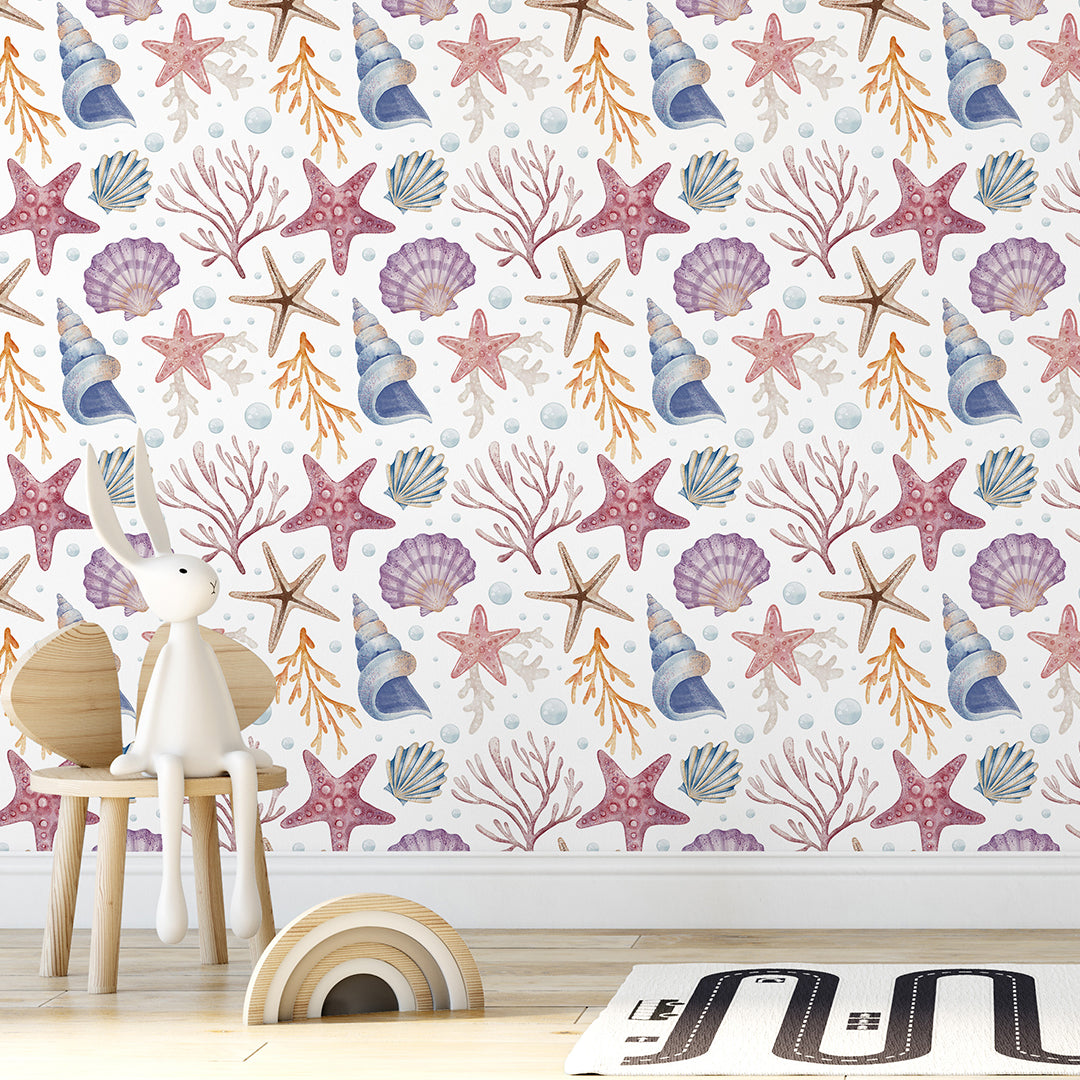 Seashells and Corals Wallpaper S090