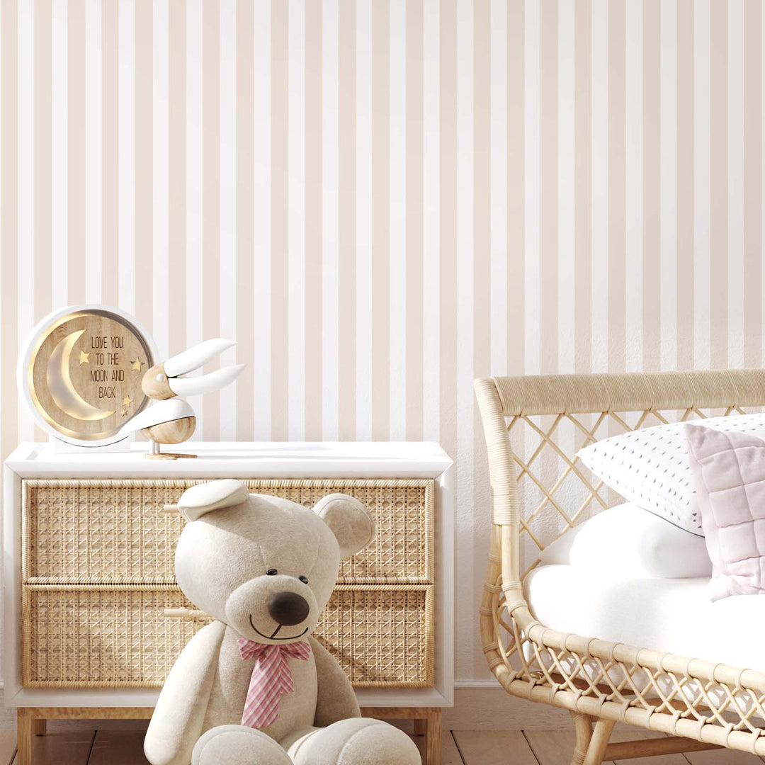 Beige Stripes Wallpaper S015