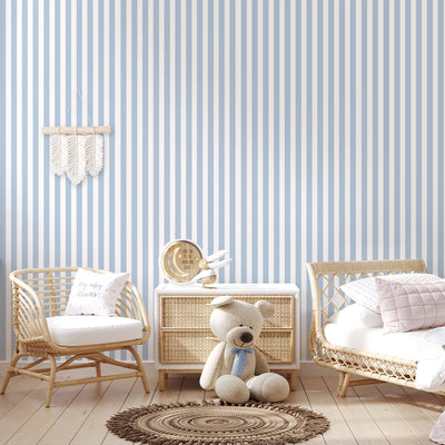 Light Blue Stripe Wallpaper S018