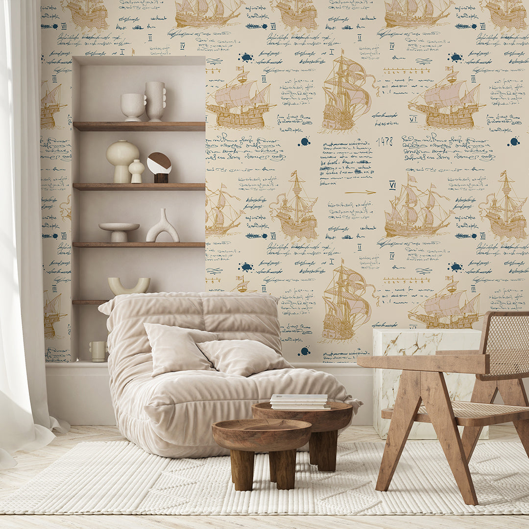 Vintage Pirate Map Wallpaper A121