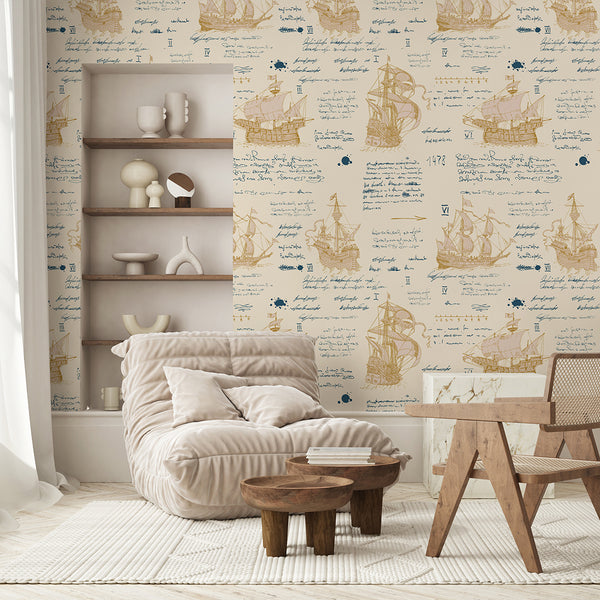 Vintage Pirate Map Wallpaper A121