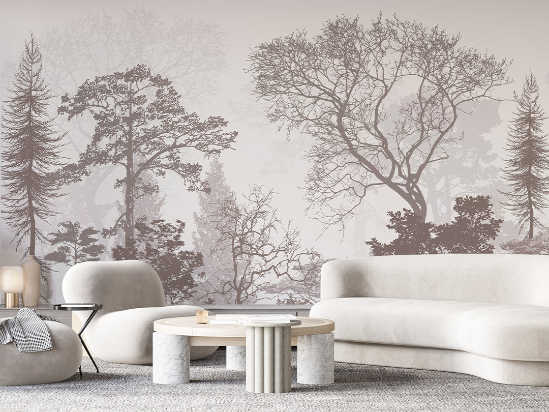 Retro Brown Forest Wall Mural AM039