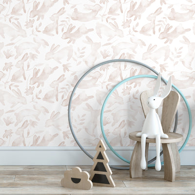 Beige Bunnies Wallpaper W167