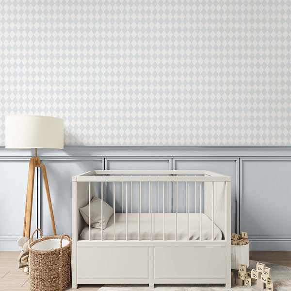 Pastel Blue Rhombus Wallpaper S030 - CostaCover - Peel and stick Removable Wallpaper - abstract wall art - abstract wallpaper - accent wallpaper