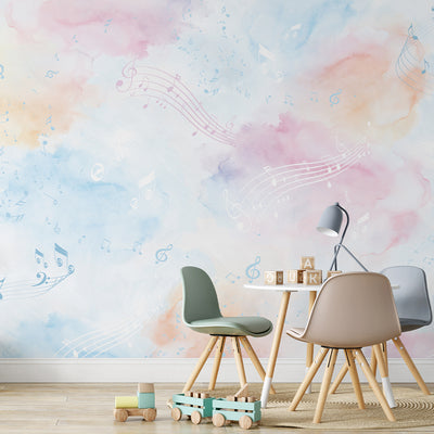 Watercolor Music Notes Wall Mural SM102