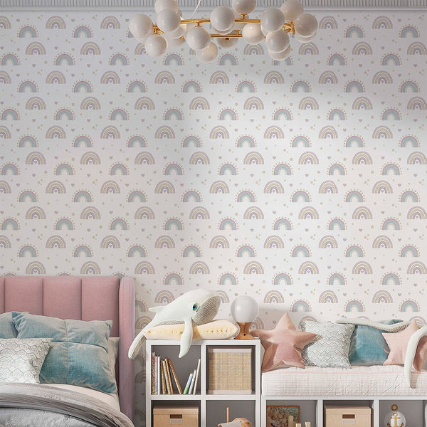 Tiny Rainbows Wallpaper A046 - CostaCover-Peel and stick Removable Wallpaper-accent wallpaper-adhesive wallpaper-baby bedroom