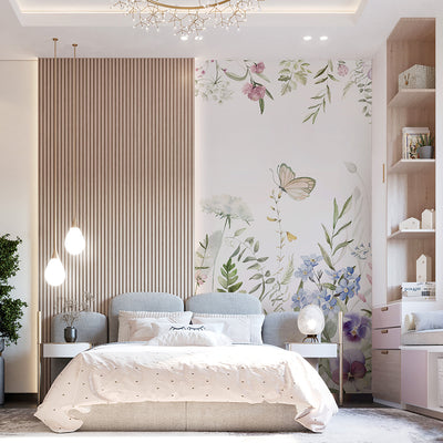 Wildflowers and Butterflies Wall Mural SM041