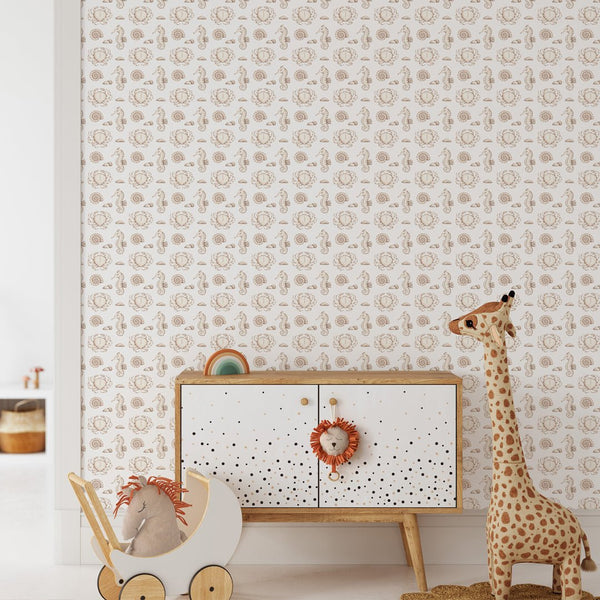 Neutral Sea World Wallpaper W068 - CostaCover - Peel and stick Removable Wallpaper - abstract wallpaper - accent wallpaper - adhesive wallpaper