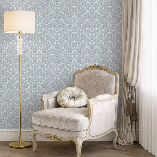 Dusty Blue Botanical Leaves L022