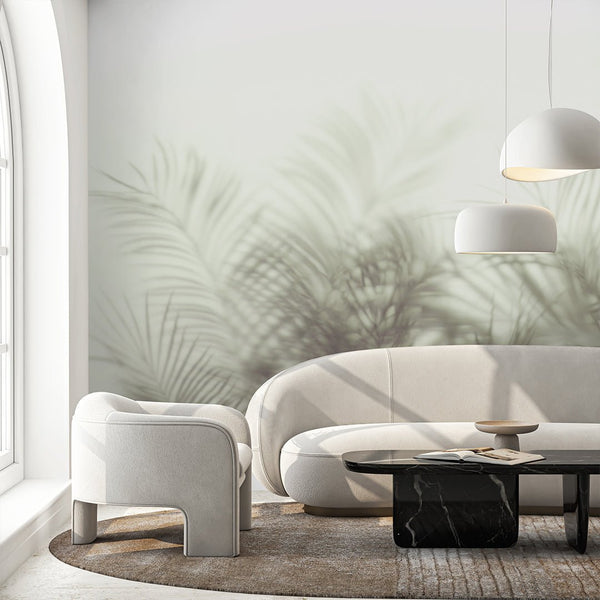 Foggy Palm Leaves Wall Mural SM020 - CostaCover - Peel and stick Removable Wallpaper - abstract wall art - abstract wallpaper - accent wallpaper