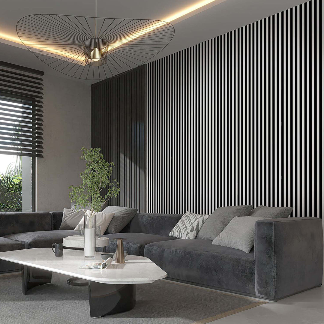 Black & White Stripe Wallpaper S031