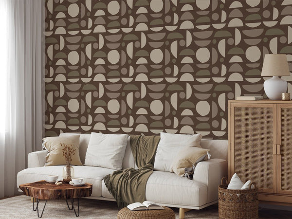 Boho Brown Stones Wallpaper W026 - CostaCover - Peel and stick Removable Wallpaper - Abstract - abstract wall art - abstract wallpaper