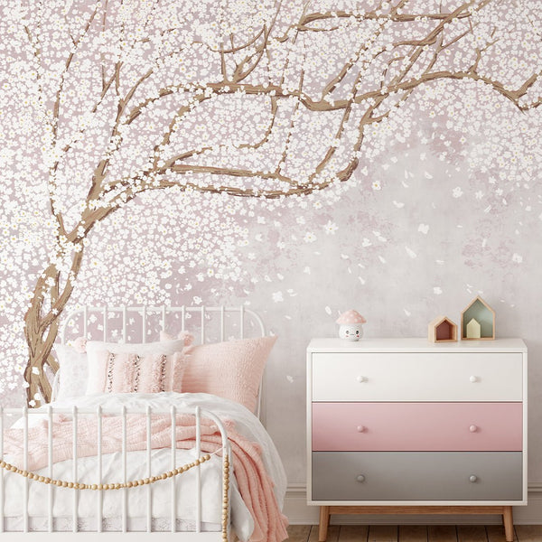 Falling Flower Petals Wall Mural CCM168 - CostaCover - Peel and stick Removable Wallpaper - abstract floral - abstract wall art - accent wallpaper