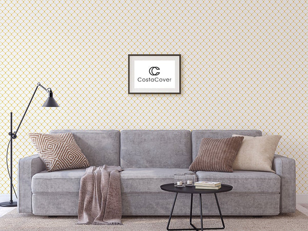 Gold Art Deco Scales Wallpaper CC129 - CostaCover - Peel and stick Removable Wallpaper - adhesive wallpaper - art deco - art deco style