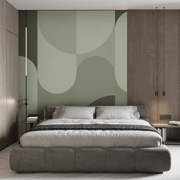 Abstract Green Arches Wall Mural AM064 - CostaCover - Peel and stick Removable Wallpaper - about walls - Abstract - abstract arches