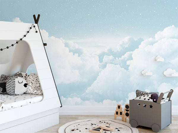 Blue Sky & 3D Clouds Wall Mural CCM142 - CostaCover - Peel and stick Removable Wallpaper - 3d wall murals - 3d wall painting - accent wallpaper