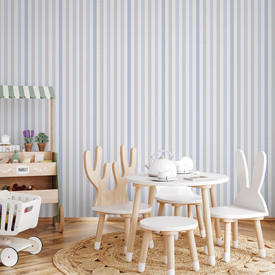 Blue Stripe Polka Dot Wallpaper A087