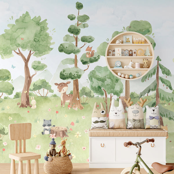 Forest Animal Nursery Wall Mural LM006